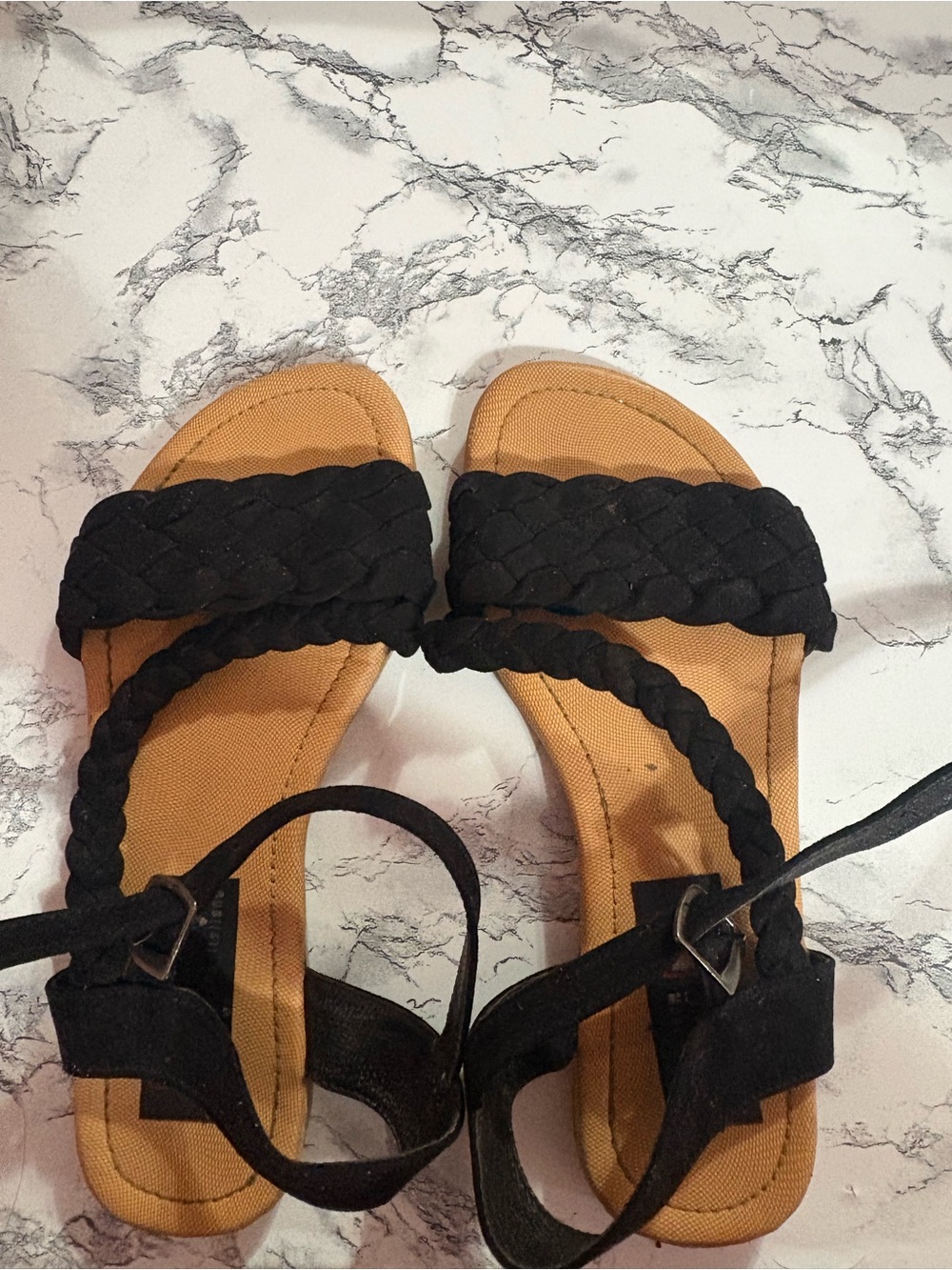 Women’s Black Braided Strap Sandals